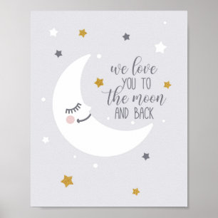 Poster Nós te amamos até a lua e de volta arte de parede