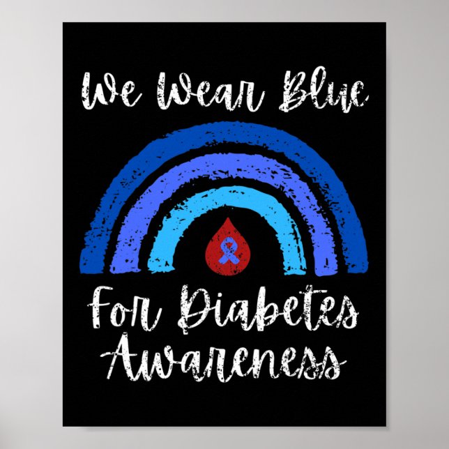 Poster Nós Usamos Azul Para o Mês de Conscientização do D (Frente)