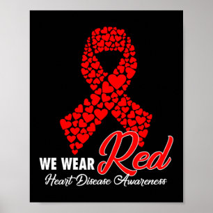 Poster Nós Usamos Vermelho Mês de Conscientização sobre D