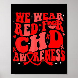 Poster Nós Usamos Vermelho Para a Conscientização da Doen