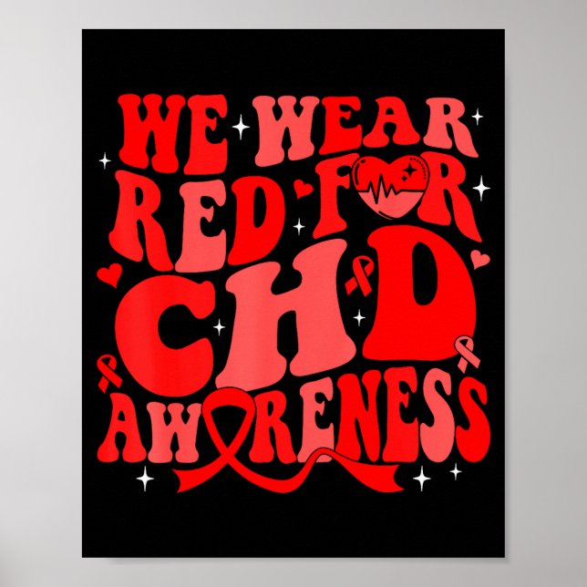 Poster Nós Usamos Vermelho Para a Conscientização da Doen (Frente)