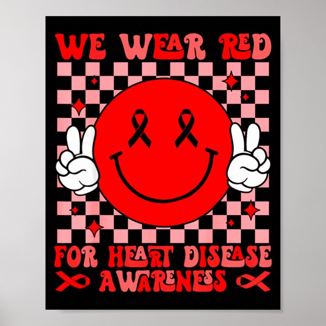 Poster Nós Usamos Vermelho Para o Mês de Conscientização  (Frente)