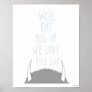 Poster Nós Vamos Te Comer! Nós Te Amamos Tanto! - Azul