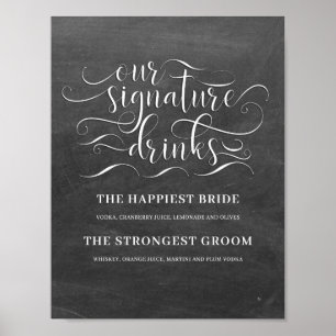 Poster Nossa Assinatura Bebe Sinal De Bar De Casamento