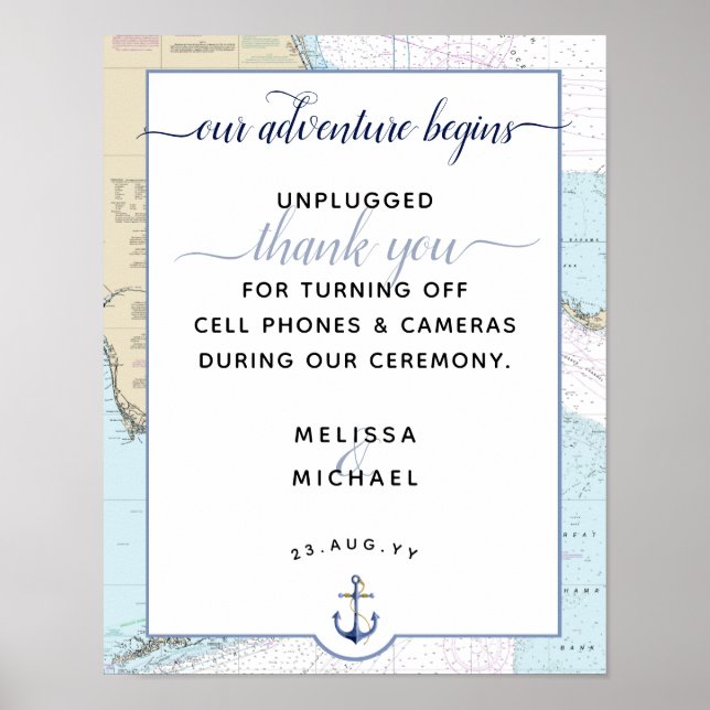 Poster Nossa Aventura Começa | #Náutico #Florida #Wedding (Frente)