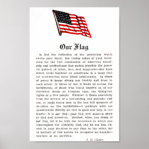 Poster Nossa bandeira EUA Americana Patriotismo Palavras