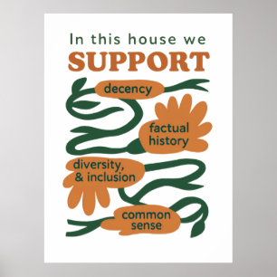 Poster Nossa Casa Funciona com Decência, Verdade e Senso 