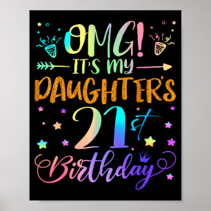 Poster Nossa É O 21º Aniversário Da Minha Filha Doce 21 A