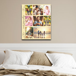 Poster Nossa Família Colagem Fotográfica Corações de Port