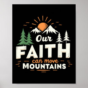 Poster Nossa Fé Pode Mover Montanhas Versículo da Bíblia