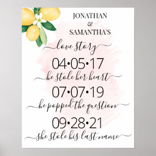 Poster Nossa História de Amor Melhor Dia Limões Casamento