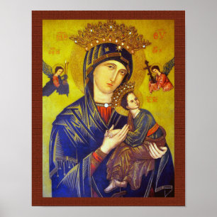 POSTER NOSSA MÃE DA IMAGEM SAGRADO DA AJUDA PERPÉTUA