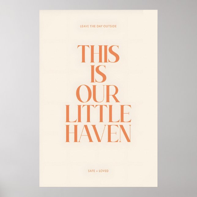 Poster Nossa Pequena Tipografia Haven, Laranja Serif em (Frente)