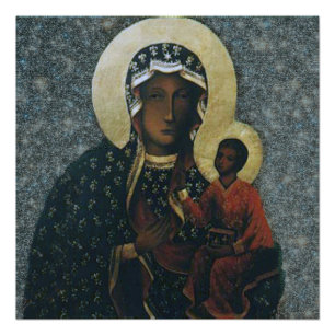 Póster Nossa senhora da imagem devocional de Czestochowa