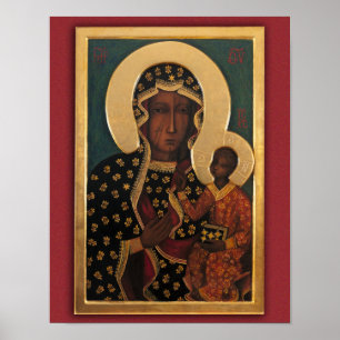 Poster Nossa senhora da imagem devocional de Częstochowa
