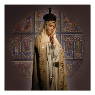 Póster Nossa senhora da imagem devocional de Fatima