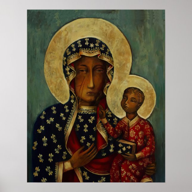 Poster Nossa Senhora de Czestochowa Black Maddona Virgem  (Frente)