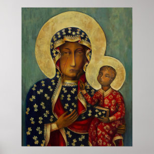 Poster Nossa Senhora de Czestochowa Black Maddona Virgem