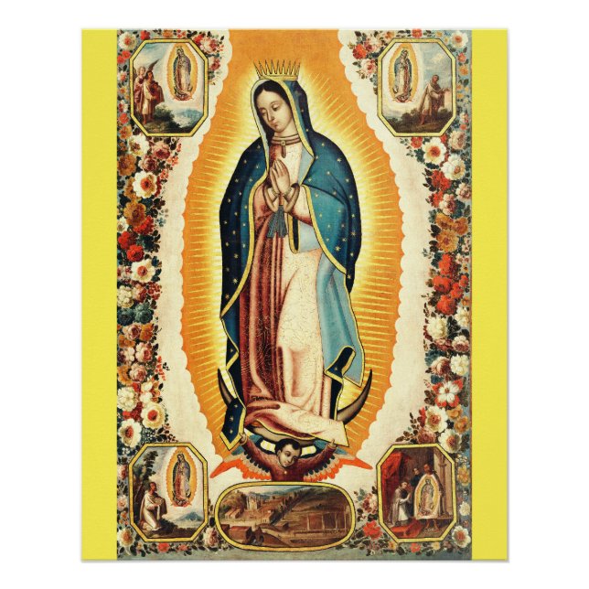 Póster Nossa Senhora de Guadalupe Arte Radiante (Frente)