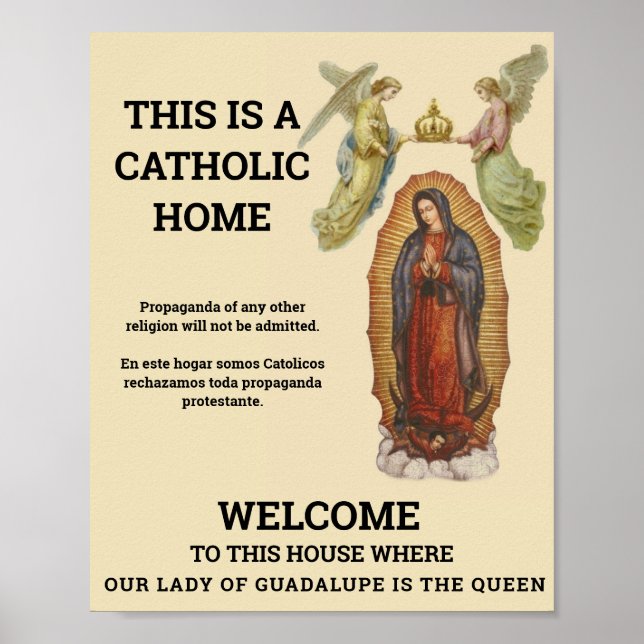 Poster Nossa Senhora de Guadalupe Espanhola (Frente)