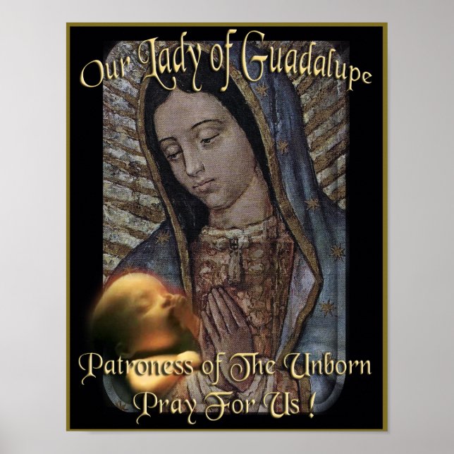 Poster Nossa Senhora de Guadalupe Patroness dos Não-Nasci (Frente)