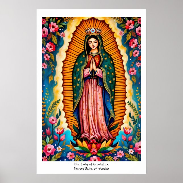 Poster Nossa Senhora de Guadalupe, Santo do México (Frente)