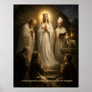 Poster Nossa Senhora de Knock Estampa da Aparição Mariana