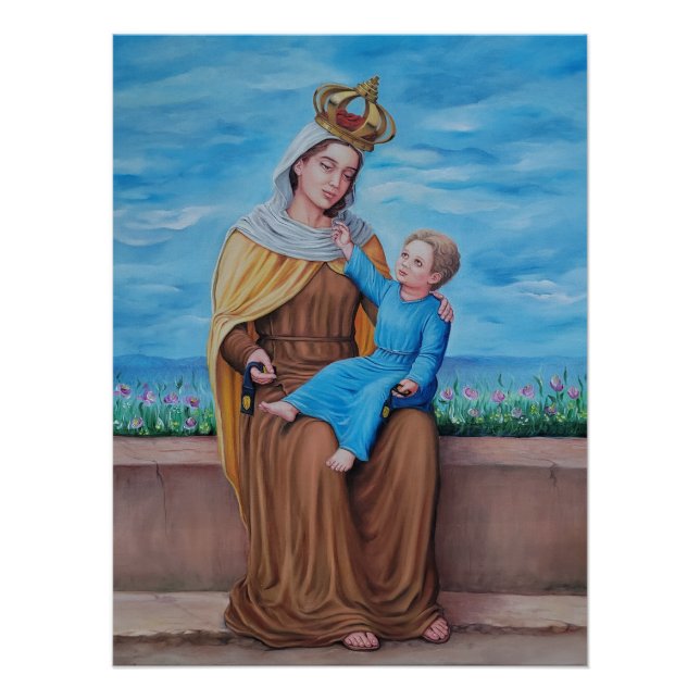 Póster Nossa Senhora do Monte Carmelo: Virgem com Escapul (Frente)