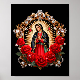 Poster Nossa Senhora Guadalupe Santa Virgem Maria Em Flor