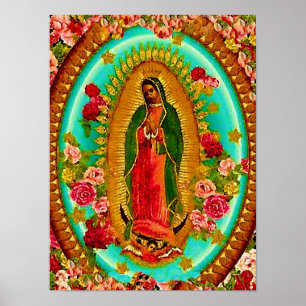 Póster Nossa Senhora Guadalupe Santo Virgem Mexicana Mari