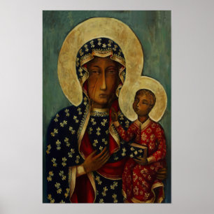 Poster Nossa Senhora Virgem Maria Negra Madona de Czestoc