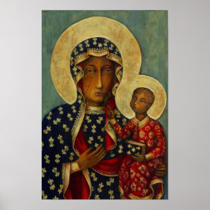 Poster Nossa Senhora Virgem Maria Negra Madona de Czestoc