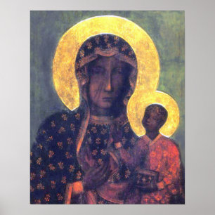 Poster Nossa Senhora Virgem Maria Negra Madona de Czestoc