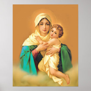 Poster Nossa Senhora Virgem Maria Refúgio Santo católic