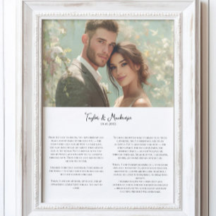 Poster Nossas Promessas de Casamento e Foto personalizada