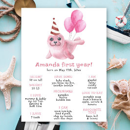 Poster Nosso Bebê Selo Primeiro Aniversário Milestone Ani