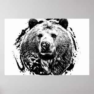 Poster Nosso Brun Animal Forêt Sauvage Jungle Nature Mond