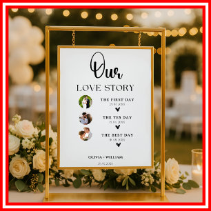 Poster Nosso Cartaz de Boas-Vindas de Casamento com Calig