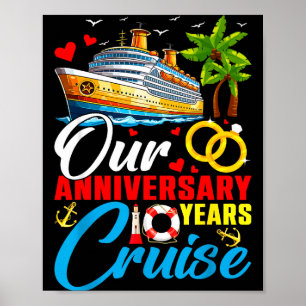 Poster Nosso cruzeiro de aniversário de 10 anos casal mar