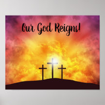 Nosso Deus Reina Cartaz Gloss Premium Canvas