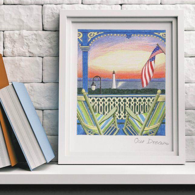 Póster Nosso Farol de Porch da Casa de Praia de Dream (Criador carregado)