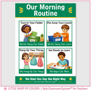 Poster Nosso Gráfico de Referência de Rotina Matinal para