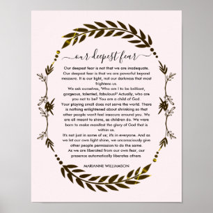 Poster NOSSO MAIS PROFUNDO MEDO Marianne Williamson Poste