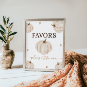 Poster Nosso Pequeno Aniversário Pumpkin Favorece Sinal