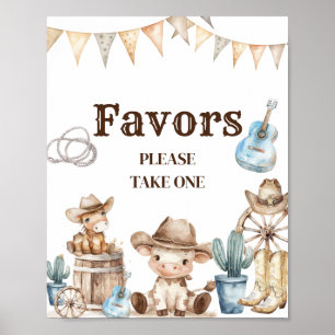Poster Nosso Pequeno Vaqueiro Selvagem Chá de fraldas Oes