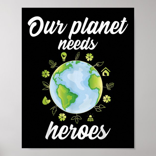 Poster Nosso planeta precisa de proteção ambiental para h (Frente)