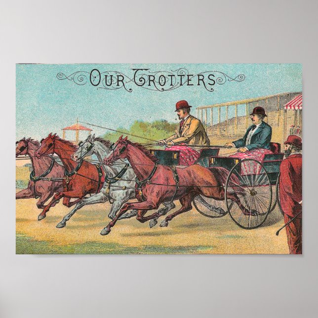 Poster Nossos Trotters Vintage Horse Racing (Frente)