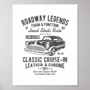 Poster Nostalgia Automotiva Clic Car Cruise-in Desgastado