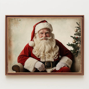 Poster Nostalgic Papai Noel pela Árvore de Natal