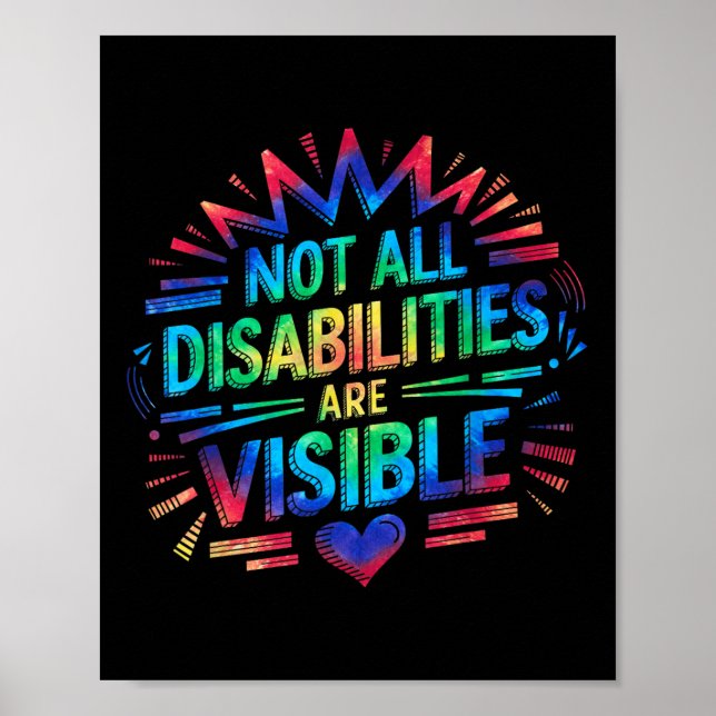 Poster Not All Disabilities Are Visible Cool Invisible Di (Frente)